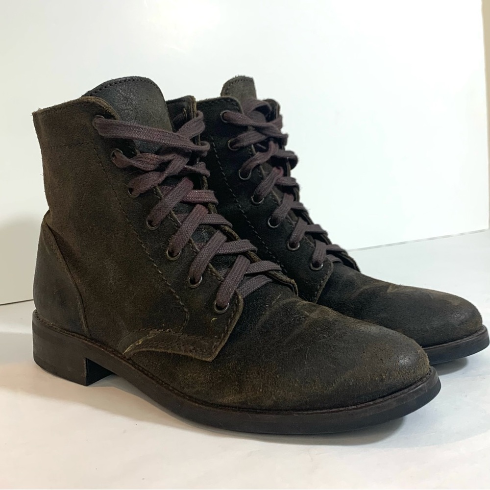 Thursday Boot Company President Suede Lace Up Combat Motto Boot Brown Size 6